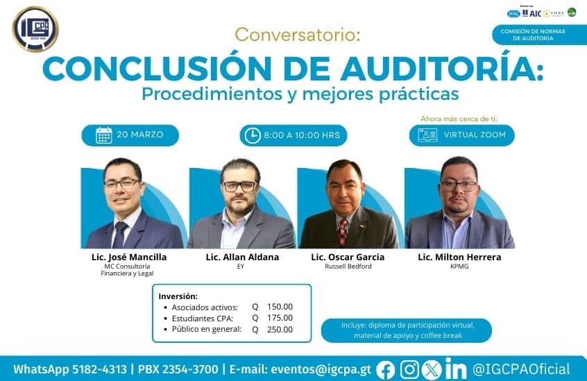 conversatorio: conclusión de auditoría, organizado por la comisión de normas de auditoría